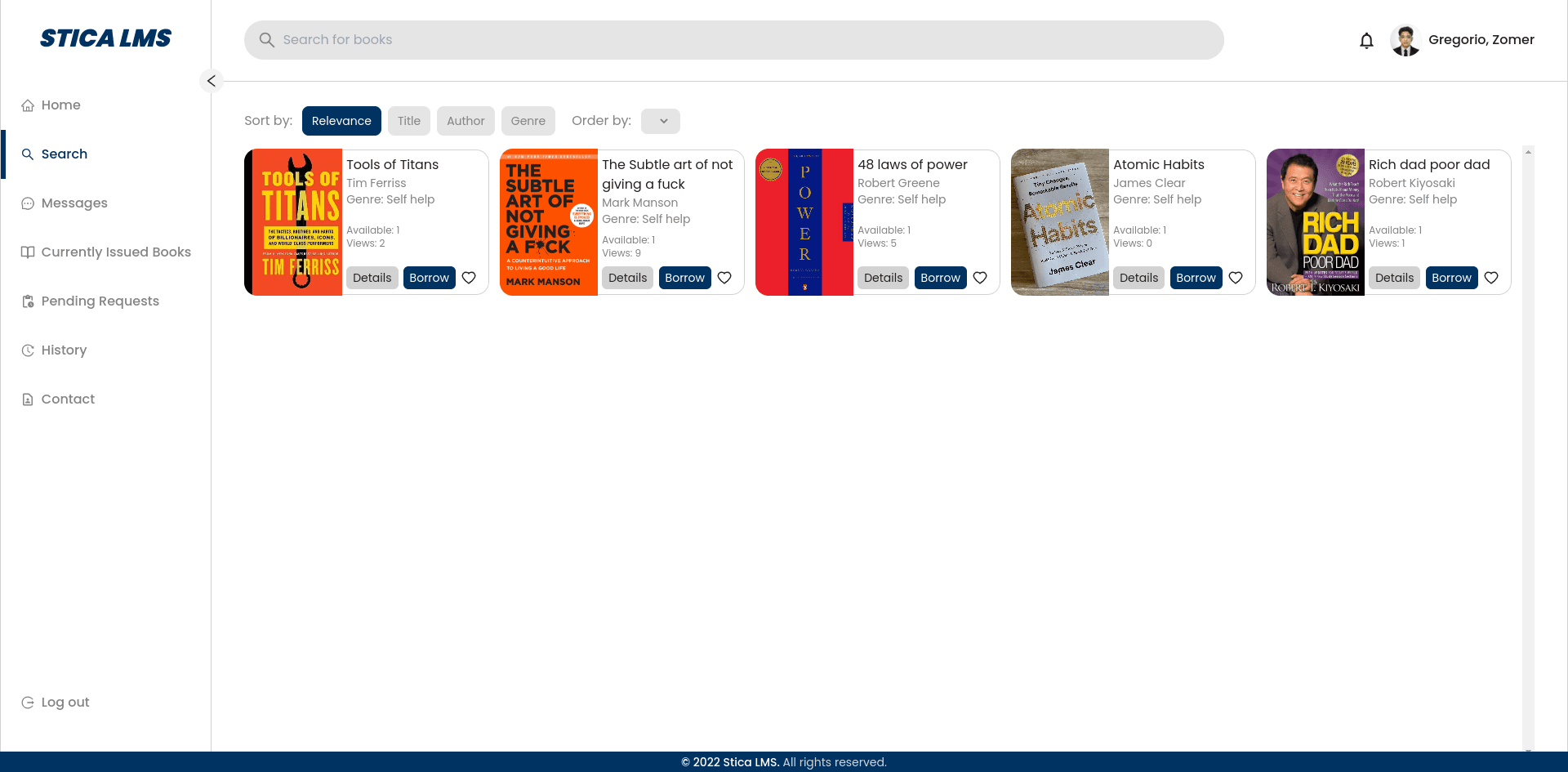 STICA LMS website